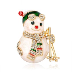 boneco de neve de cristal - broche