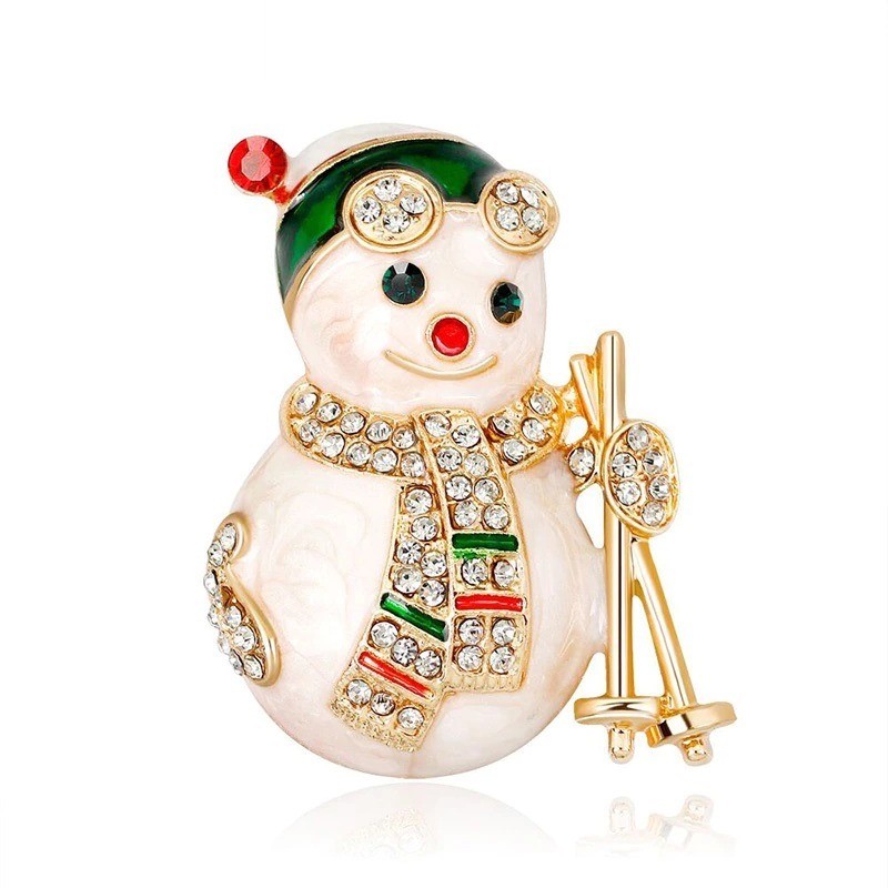 boneco de neve de cristal - broche