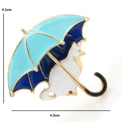 Gato sob guarda-chuva - broche