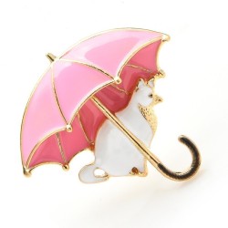 Gato sob guarda-chuva - broche