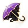 Cat under umbrella - broochBrooches