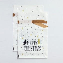 Sacos de presente de natal com cordão 10 peças