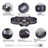Mini lanterna recarregável - lâmpada de cabeça - sensor de movimento - USB - LED - 3000LM