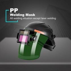 Capacete de soldagem com escurecimento automático solar - ajustável - máscara flip