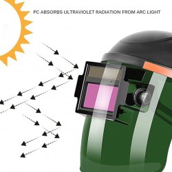 Capacete de soldagem com escurecimento automático solar - ajustável - máscara flip