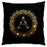 Capa de almofada decorativa - LED - alfabeto inglês dourado - 45 cm * 45 cm