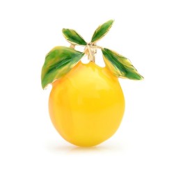 Yellow enamel lemon - broochBrooches