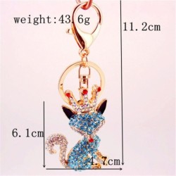 Raposa de cristal com coroa - chaveiro