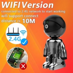 Câmera de segurança WiFi - áudio bidirecional - 1080P - 4MP - PTZ Wifi - IP - robô preto