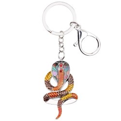 Enamel cobra snake - metal keychainKeyrings