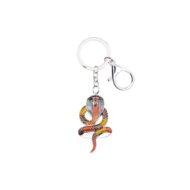 Serpente cobra esmaltada - chaveiro de metal