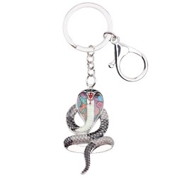 Serpente cobra esmaltada - chaveiro de metal