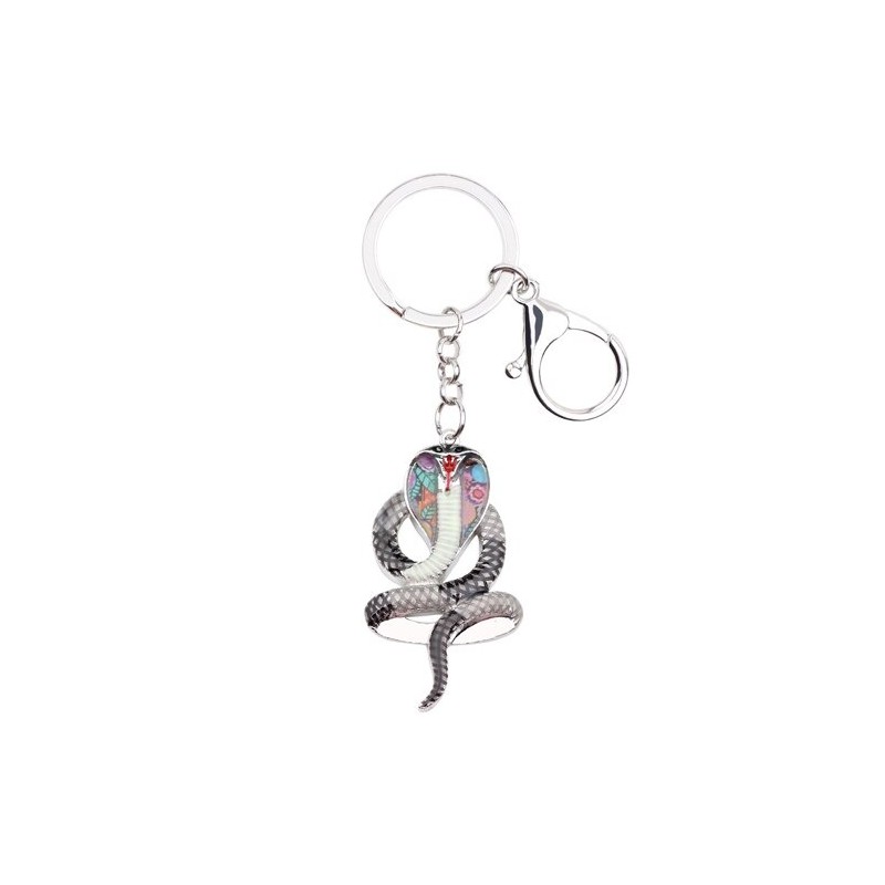 Enamel cobra snake - metal keychainKeyrings