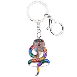 Serpente cobra esmaltada - chaveiro de metal