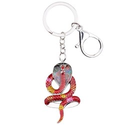 Serpente cobra esmaltada - chaveiro de metal