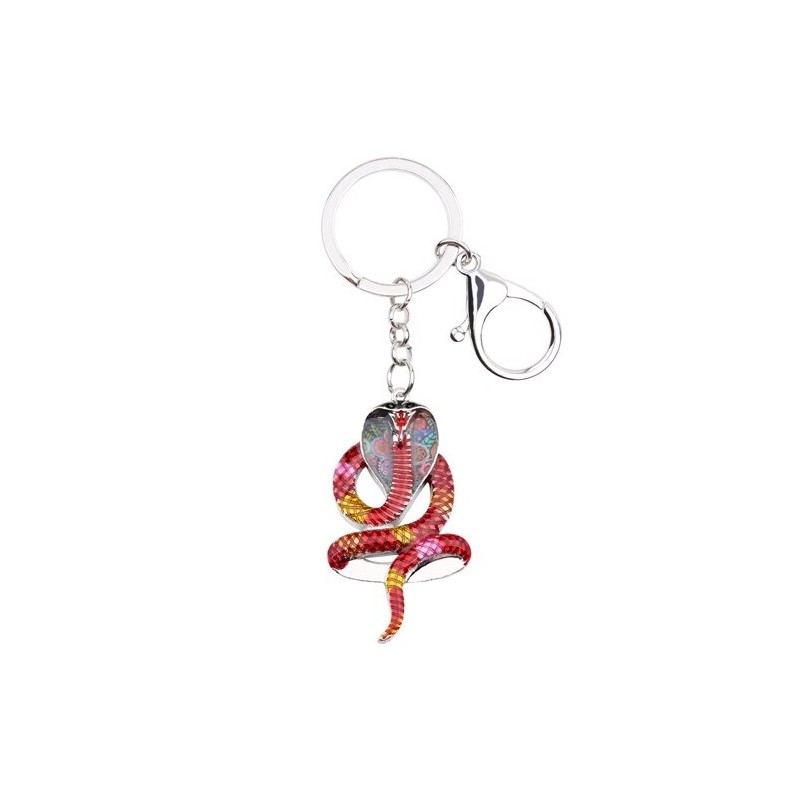 Serpente cobra esmaltada - chaveiro de metal