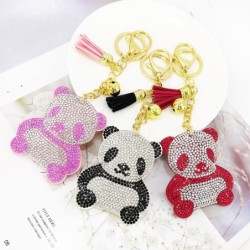 Panda de cristal / borla - chaveiro