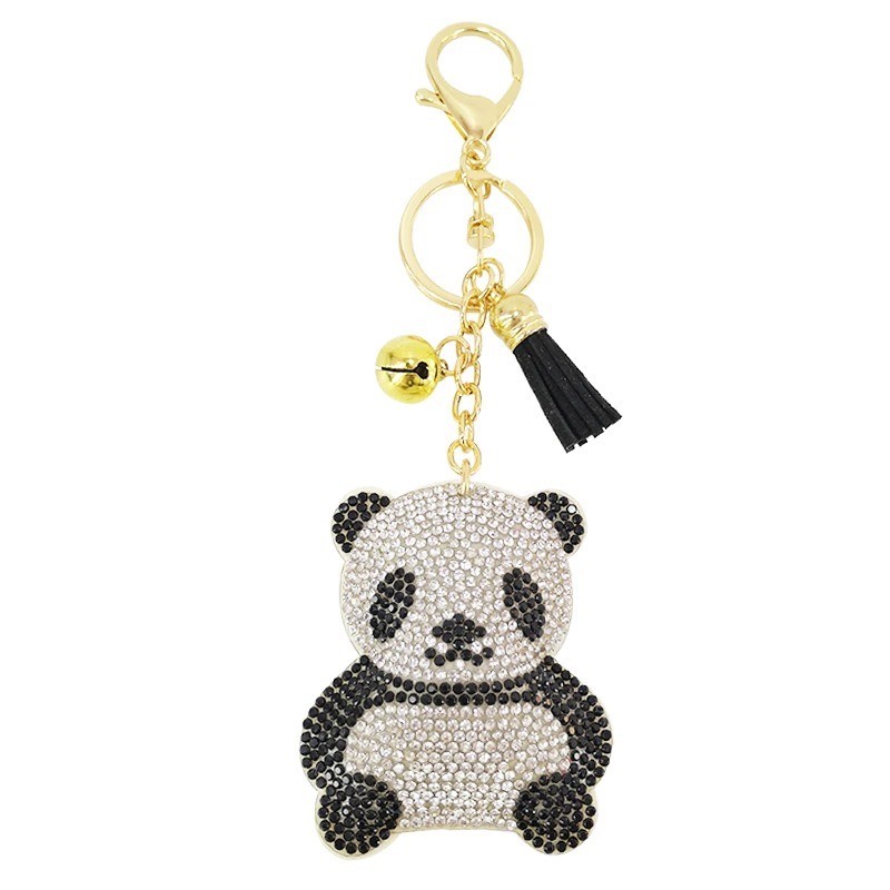 Panda de cristal / borla - chaveiro