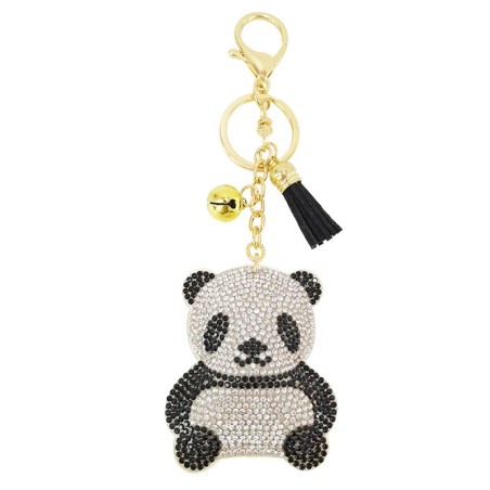 Panda de cristal / borla - chaveiro