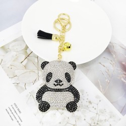 Panda de cristal / borla - chaveiro