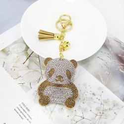Panda de cristal / borla - chaveiro