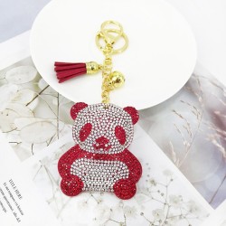 Panda de cristal / borla - chaveiro