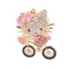 Gatinho de cristal em uma bicicleta - chaveiro