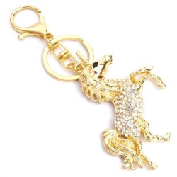 Golden crystal unicorn - keychainKeyrings