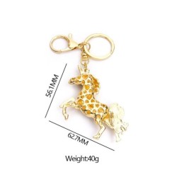 Golden crystal unicorn - keychainKeyrings