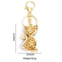 Crystal cat - gold keychainKeyrings