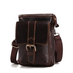 Bolsa de ombro pequena em couro
