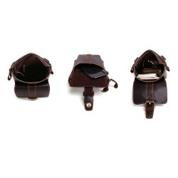 Bolsa de ombro pequena em couro