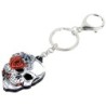 Caveira de Halloween com rosas - chaveiro de acrílico