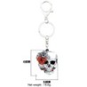 Caveira de Halloween com rosas - chaveiro de acrílico
