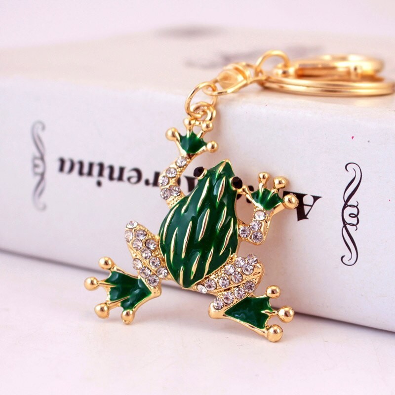Sapo de cristal verde - chaveiro