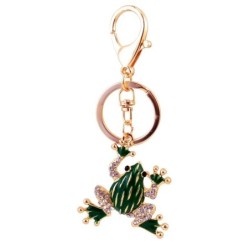 Sapo de cristal verde - chaveiro