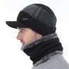 Gorro de inverno de homem com cachecol - conjunto