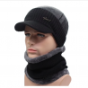 Gorro de inverno de homem com cachecol - conjunto