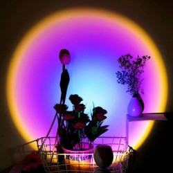 Lâmpada LED afterglow - projetor de luz arco-íris - rotativa - USB