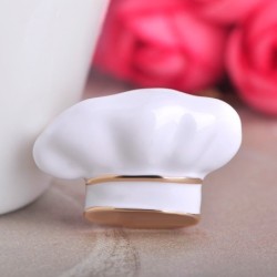 Touca de chef branca - broche