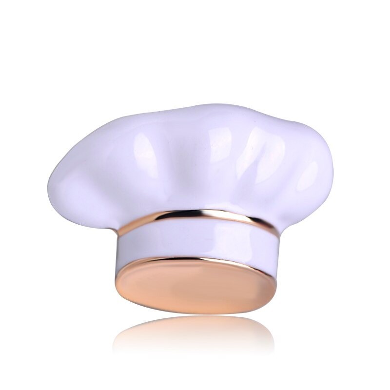 Touca de chef branca - broche