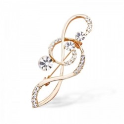 Nota musical de cristal / pérolas - broche