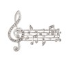 broche de notas musicais de cristal