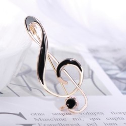 Broche de nota musical - esmalte preto