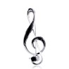 Broche de nota musical - esmalte preto