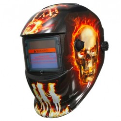 Capacete de soldagem com escurecimento automático - hellfire / skull