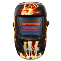 Capacete de soldagem com escurecimento automático - hellfire / skull
