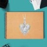 Heart shaped angel wings / angel / crystals - gold necklaceNecklaces