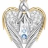 Asas de anjo em forma de coração / anjo / cristais - colar de ouro