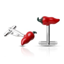 Abotoaduras de pimenta vermelha